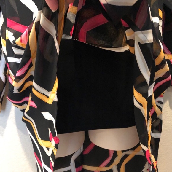 Alfani Women's Plus Size Black Comb Printed Overlay Tunic, Multi Ribbons, 0X/XL - Picture 6 of 15